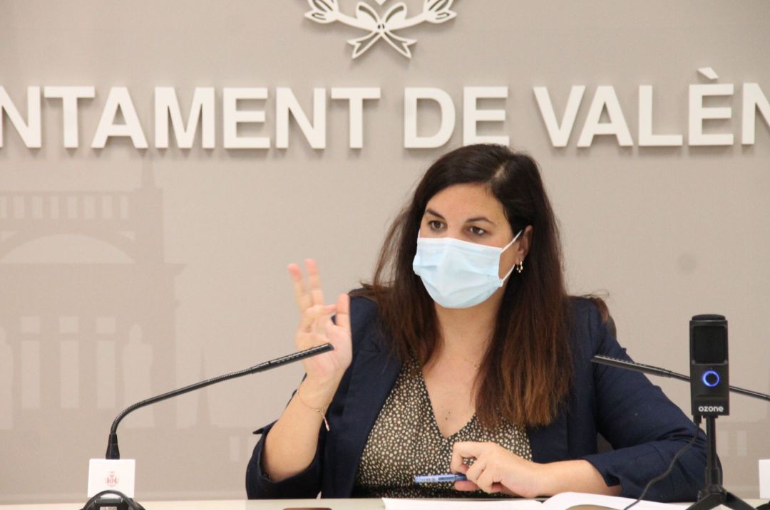 La vicealcaldesa de València y edil de Desarrollo Urbano, Sandra Gómez, en la rueda de prensa. La vicealcaldesa de València y edil de Desarrollo Urbano, Sandra Gómez, en la rueda de prensa.