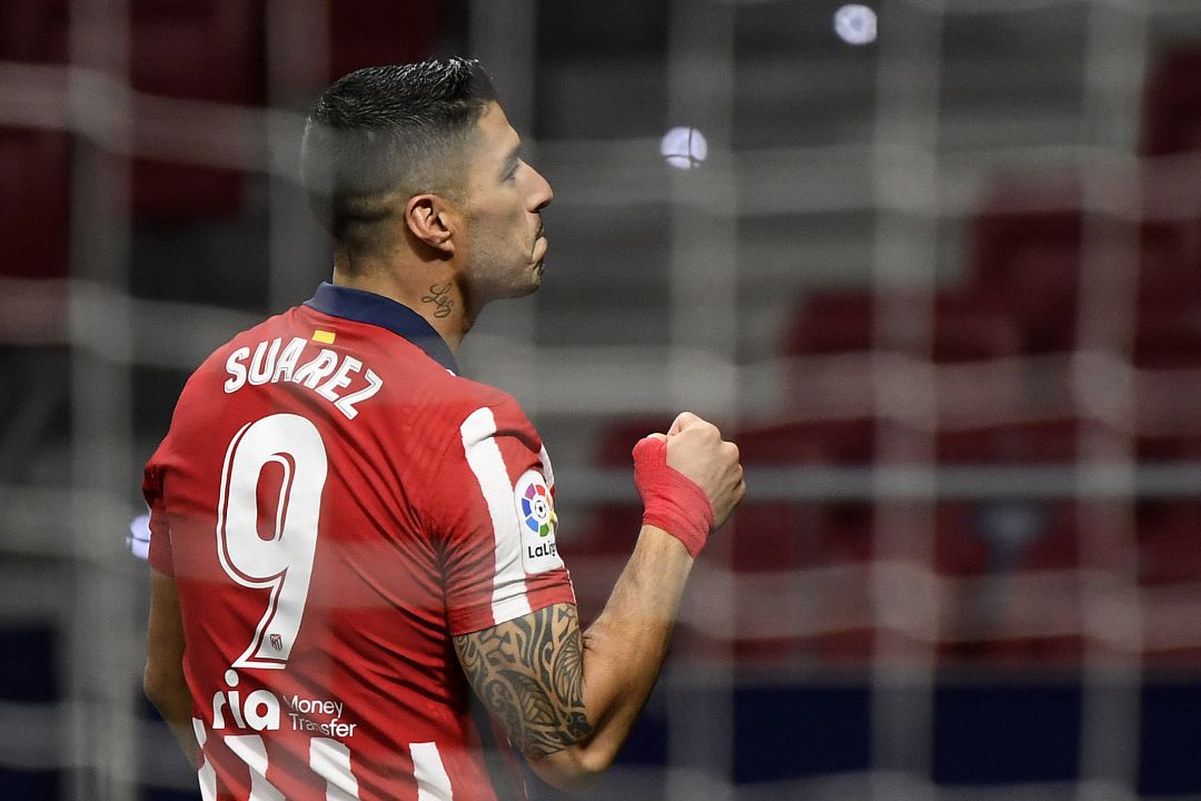 Luis Suárez celebra un gol con el Atlético de Madrid Luis Suárez celebra un gol con el Atlético de Madrid