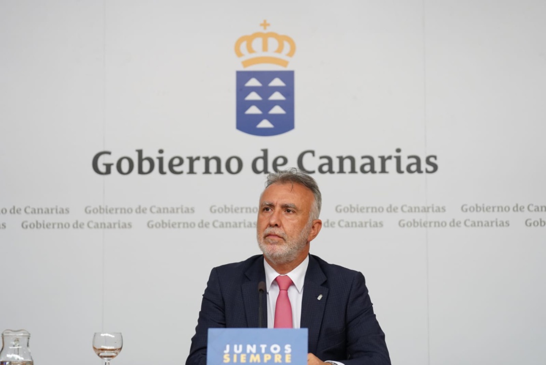 El presidente de Canarias, Ángel Víctor Torres, ha comparecido en rueda de prensa tras la celebración del Consejo de Gobierno en la sede de Presidencia de Santa Cruz de Tenerife El presidente de Canarias, Ángel Víctor Torres, ha comparecido en rueda de prensa tras la celebración del Consejo de Gobierno en la sede de Presidencia de Santa Cruz de Tenerife