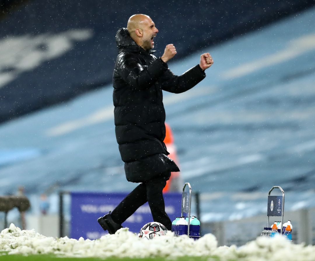 Pep Guardiola celebra la clasificación a la final de la Champions Pep Guardiola celebra la clasificación a la final de la Champions
