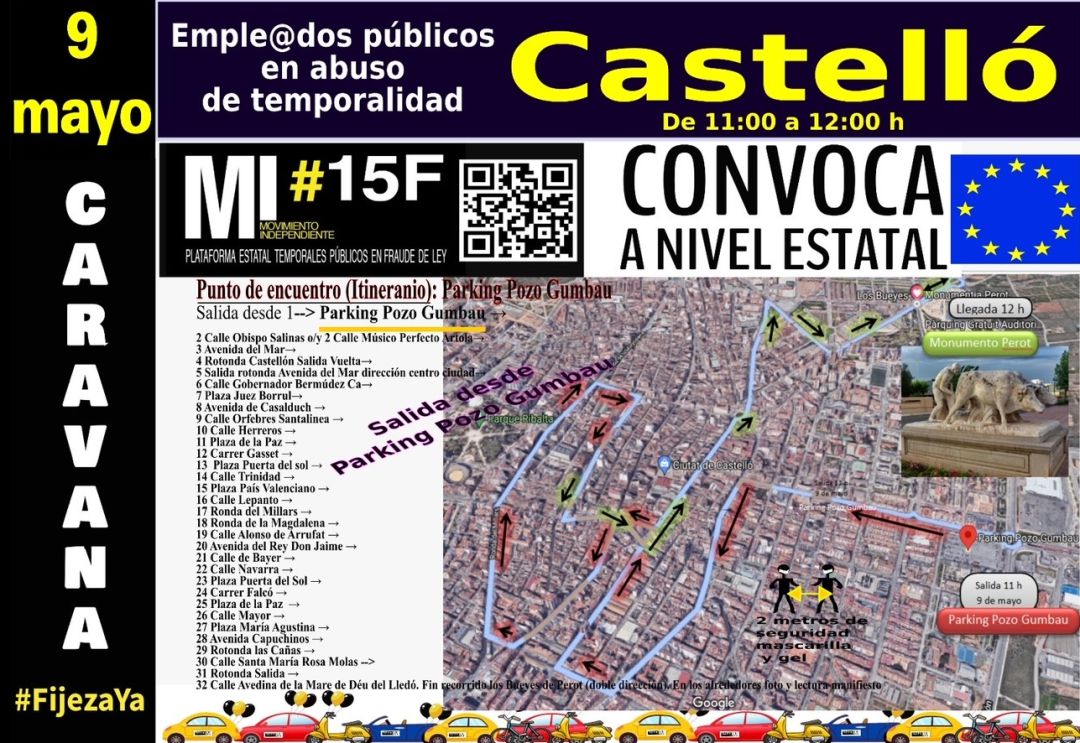 Trabajadores públicos temporales protestan contra los despidos sin indemnización este domingo en una caravana Trabajadores públicos temporales protestan contra los despidos sin indemnización este domingo en una caravana