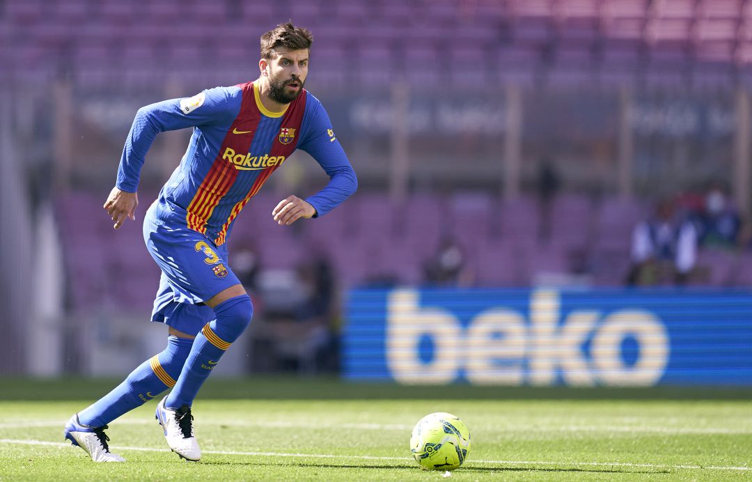 Piqué, durante el partido frente al Atlético Piqué, durante el partido frente al Atlético