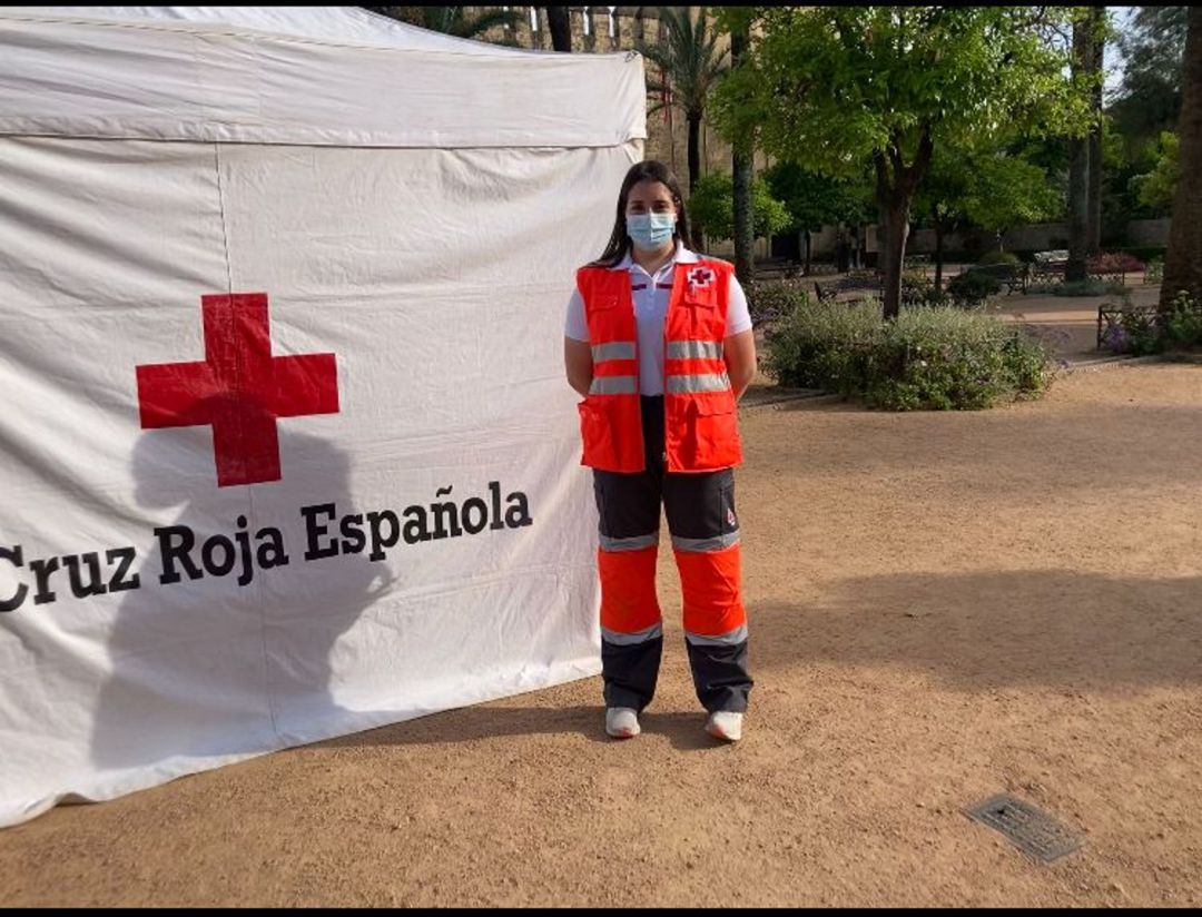 Magdalena Tejero, en una de las carpas de preventivo de Cruz Roja en Córdoba Magdalena Tejero, en una de las carpas de preventivo de Cruz Roja en Córdoba