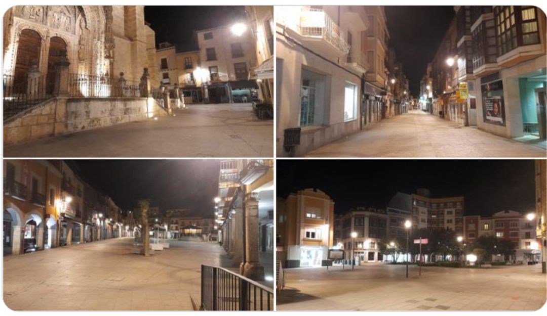 Poco después de las diez las calles del centro de Aranda volvieron a estar desiertas esge sábado en el último toque de queda como cada noche del Estado de Alarma Poco después de las diez las calles del centro de Aranda volvieron a estar desiertas esge sábado en el último toque de queda como cada noche del Estado de Alarma