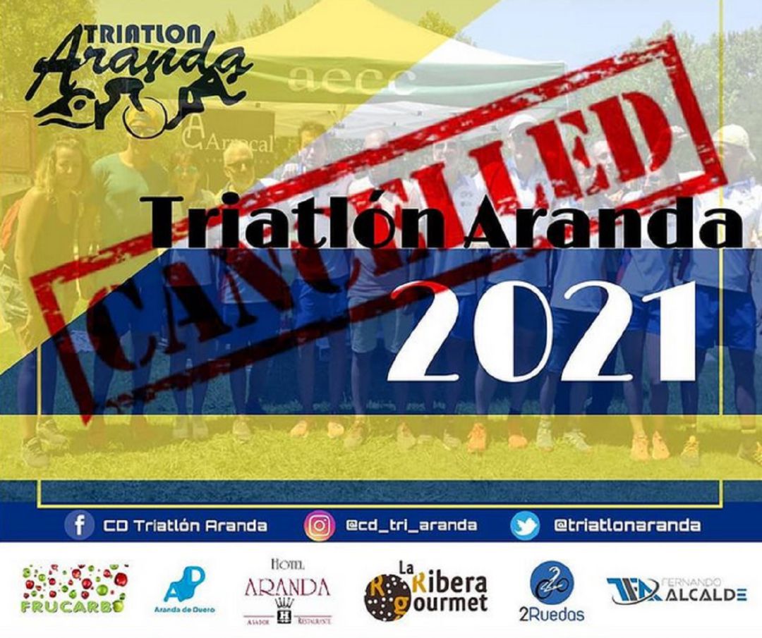 Cartel de la cancelación de la próxima edición del Triatlón Aranda. Cartel de la cancelación de la próxima edición del Triatlón Aranda.
