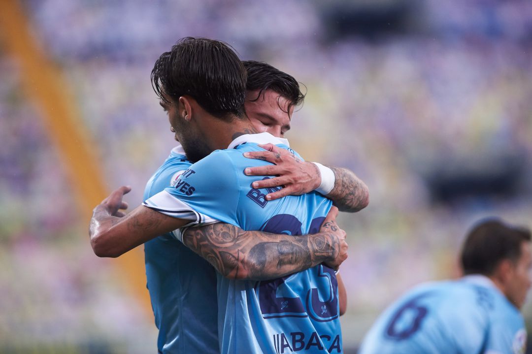 Santi Mina y Brais Méndez celebran uno de los goles del Celta Santi Mina y Brais Méndez celebran uno de los goles del Celta
