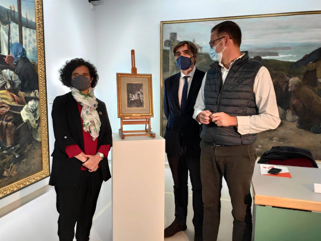 La Consejera de Cultura, Berta Piñán, durante la presentación de la cesión de las obras de arte al museo regional La Consejera de Cultura, Berta Piñán, durante la presentación de la cesión de las obras de arte al museo regional