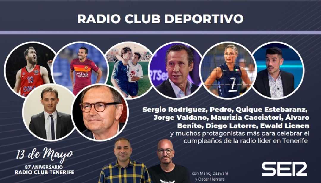 'Radio Club Deportivo' emite una edición especial este jueves, 13 de mayo, con motivo del cumpleaños de la emisora decana y líder de Tenerife. 'Radio Club Deportivo' emite una edición especial este jueves, 13 de mayo, con motivo del cumpleaños de la emisora decana y líder de Tenerife.