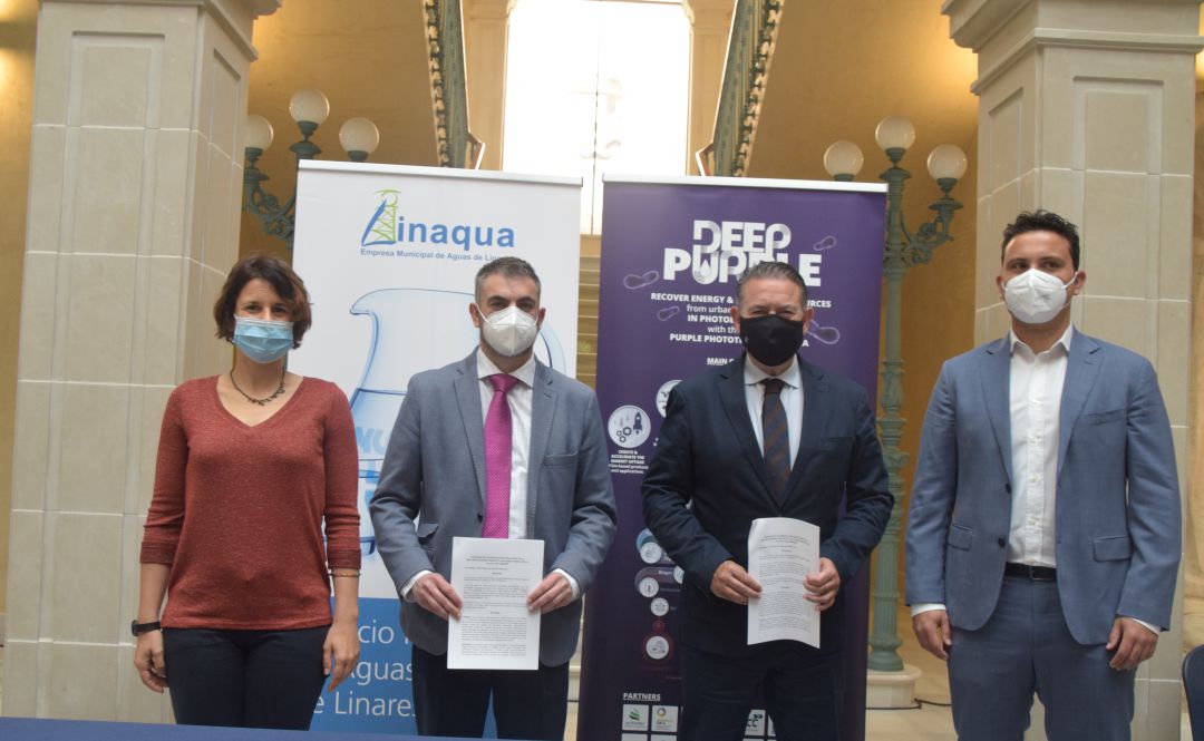 Firma de convenio entre el Ayuntamiento de Linares y Aqualia. Firma de convenio entre el Ayuntamiento de Linares y Aqualia.