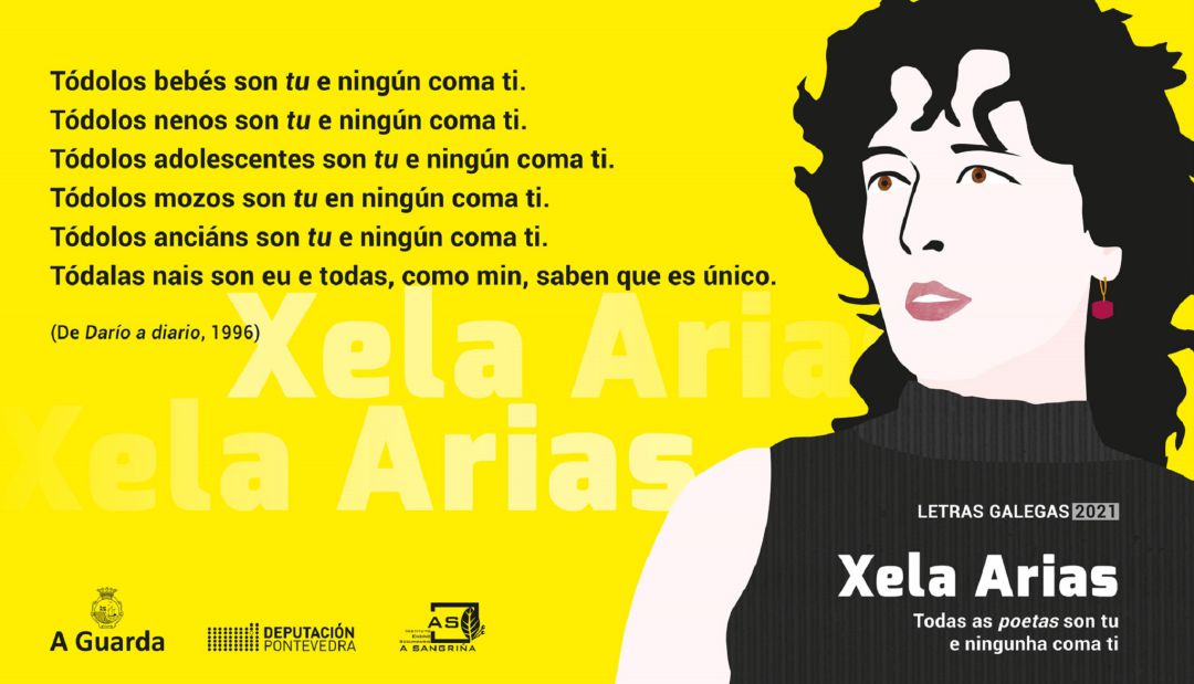 Cartel de la ruta literaria en homenaje a Xela Arias que se realizará en A Guarda a partir del 18 de mayo. Cartel de la ruta literaria en homenaje a Xela Arias que se realizará en A Guarda a partir del 18 de mayo.