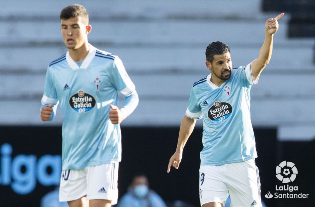 Nolito celebra su gol ante el Getafe. Nolito celebra su gol ante el Getafe.