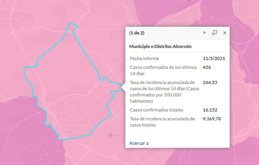 Situación epidemiológica en Alcorcón a 11 de mayo de 2021 Situación epidemiológica en Alcorcón a 11 de mayo de 2021