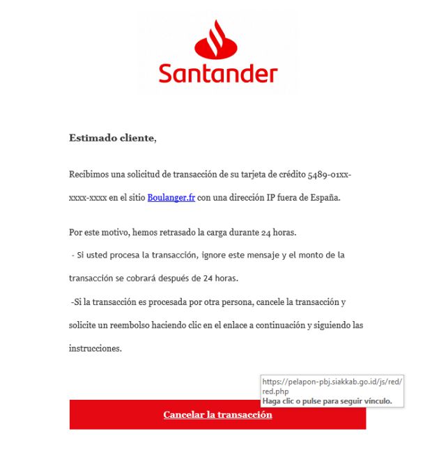 Así es el correo en cuestión. Así es el correo en cuestión.