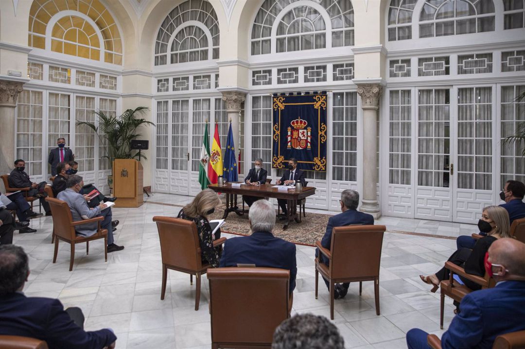 Grande-Marlaska presidiendo la reunión Grande-Marlaska presidiendo la reunión