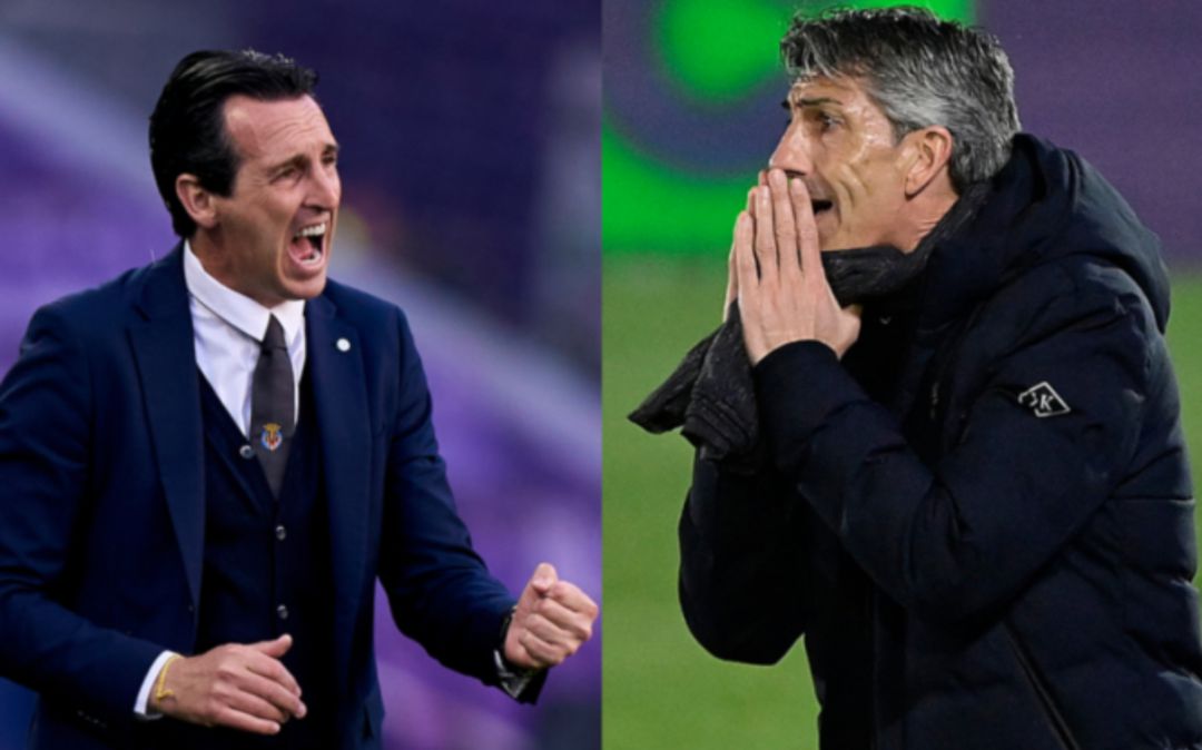Emery, entrenador del Villarreal, y Alguacil, entrenador de la Real Sociedad. Emery, entrenador del Villarreal, y Alguacil, entrenador de la Real Sociedad.