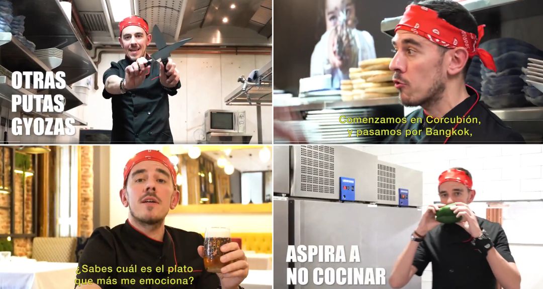 Fotogramas del vídeo de Pantomima Full parodiando a los chefs creativos. Fotogramas del vídeo de Pantomima Full parodiando a los chefs creativos.