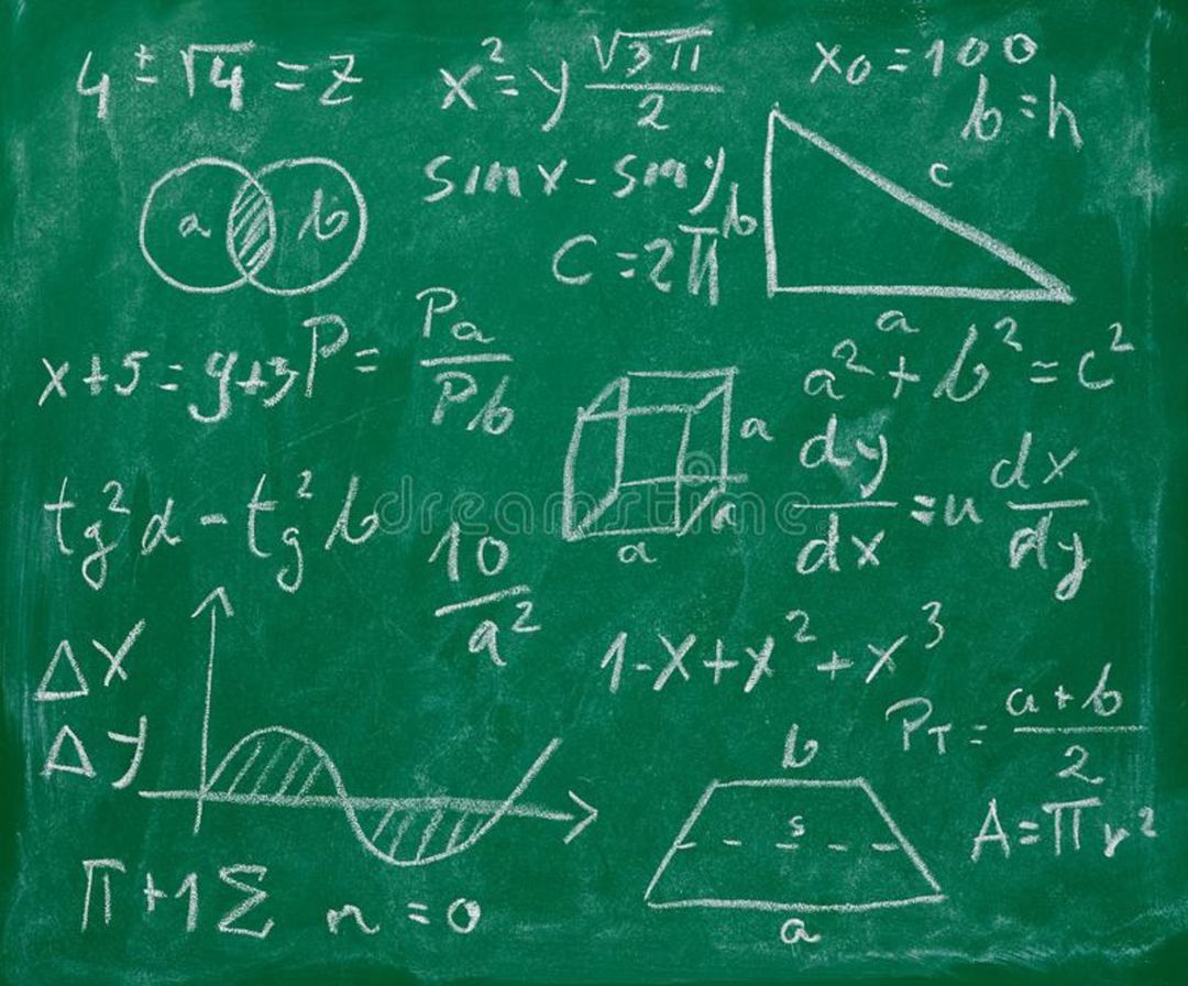 Pizarra con símbolos matemáticos. Pizarra con símbolos matemáticos.