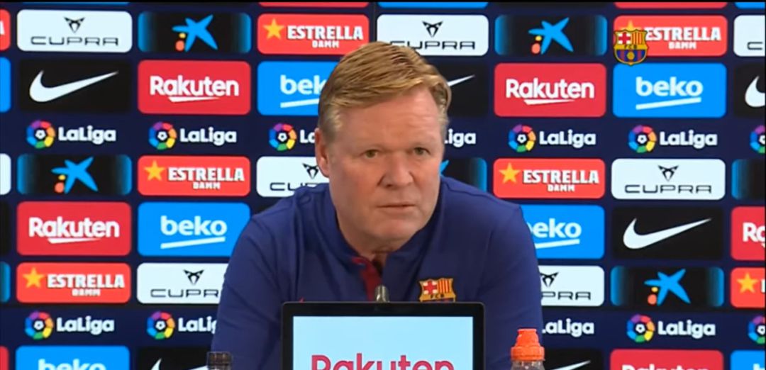 Ronald Koeman, durante su comparecencia de prensa de este sábado Ronald Koeman, durante su comparecencia de prensa de este sábado