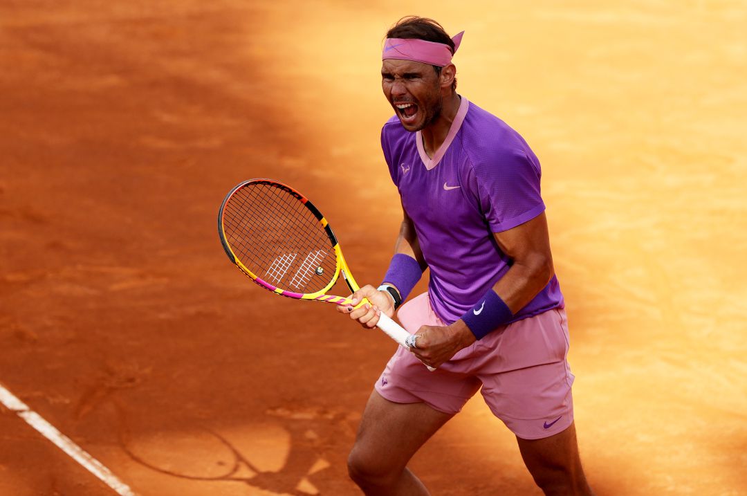 Rafa Nadal celebra su pase a la final de Roma Rafa Nadal celebra su pase a la final de Roma