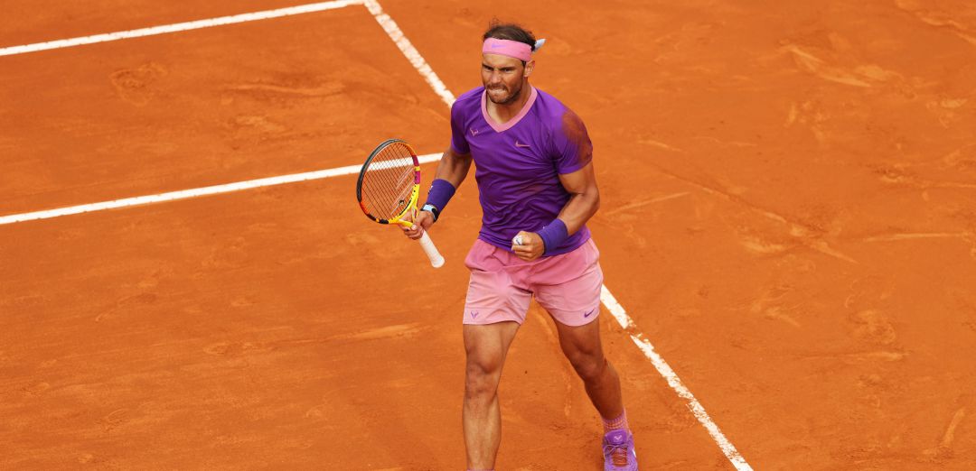 Rafa Nadal celebra un punto en Roma Rafa Nadal celebra un punto en Roma