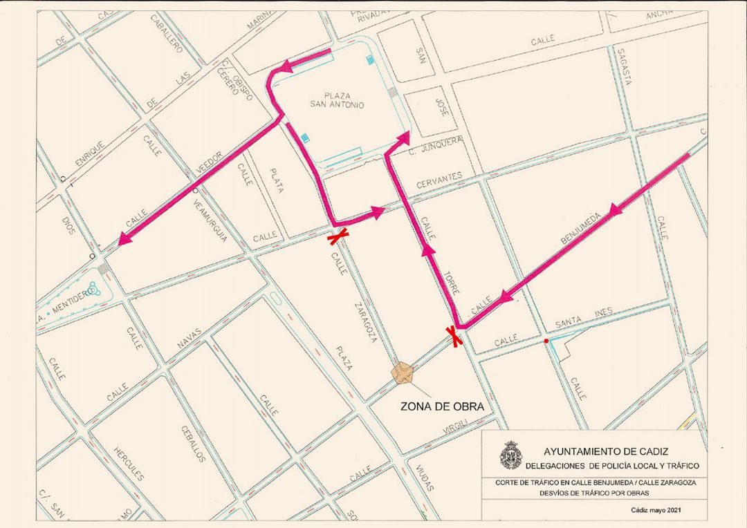 Plano de las alteraciones previstas en el tráfico Plano de las alteraciones previstas en el tráfico