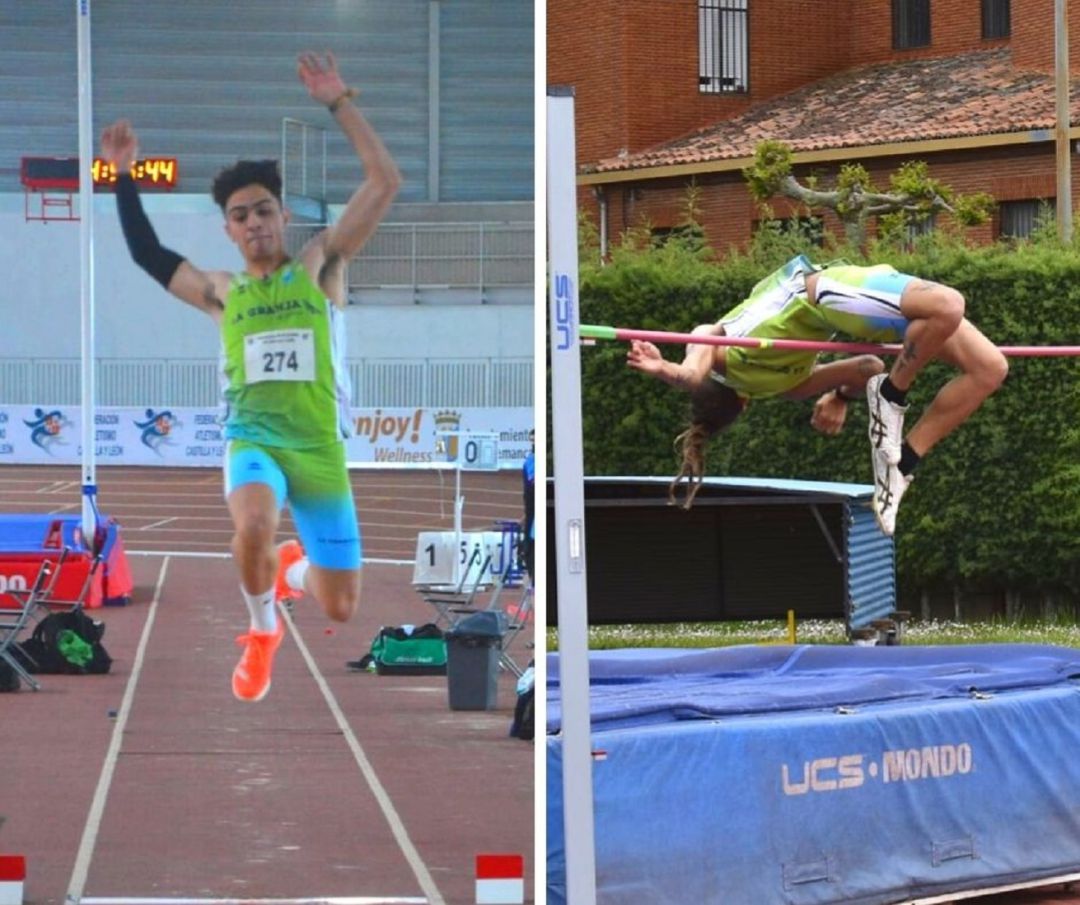 Los saltadores del Atletismo Aranda, Alejandro Sánchez (i) y Alberto Rosado. Los saltadores del Atletismo Aranda, Alejandro Sánchez (i) y Alberto Rosado.