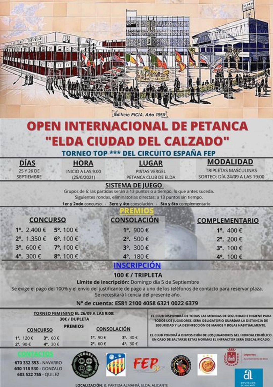 El Vergel P. C. de Elda tiene el visto bueno para disputar el open internacional El Vergel P. C. de Elda tiene el visto bueno para disputar el open internacional