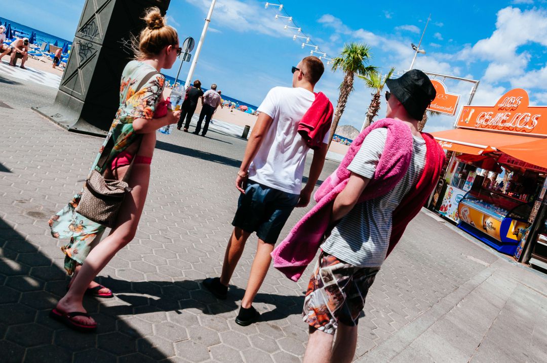 Turistas británicos en Benidorm Turistas británicos en Benidorm