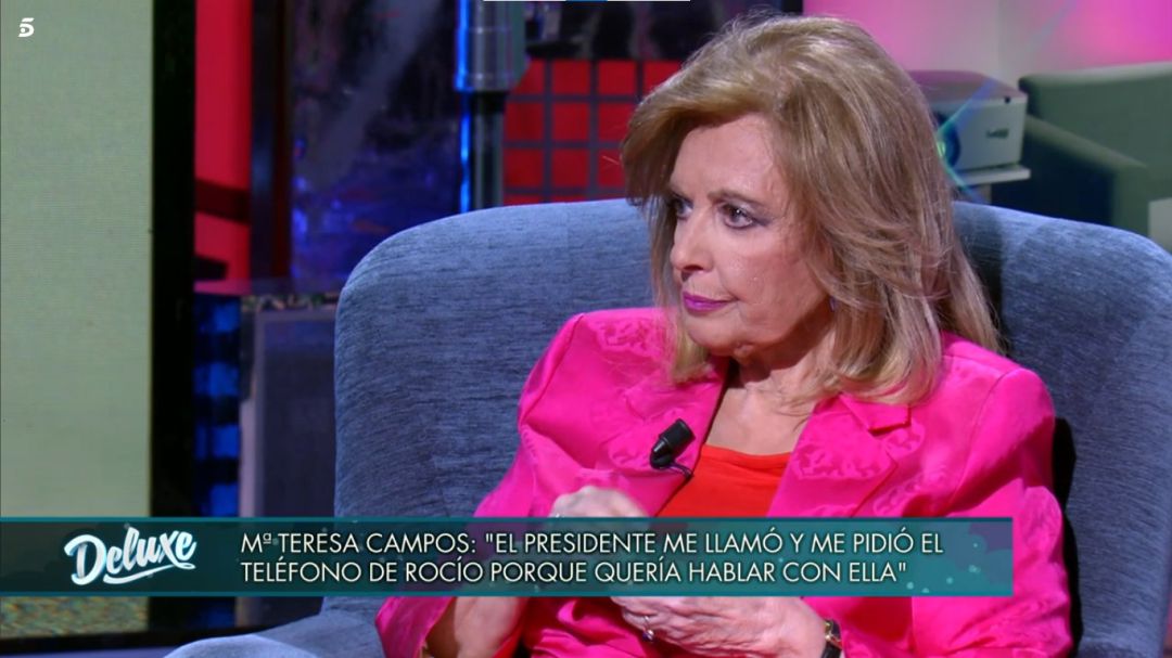 María Teresa Campos, durante la entrevista en el 'Deluxe' María Teresa Campos, durante la entrevista en el 'Deluxe'