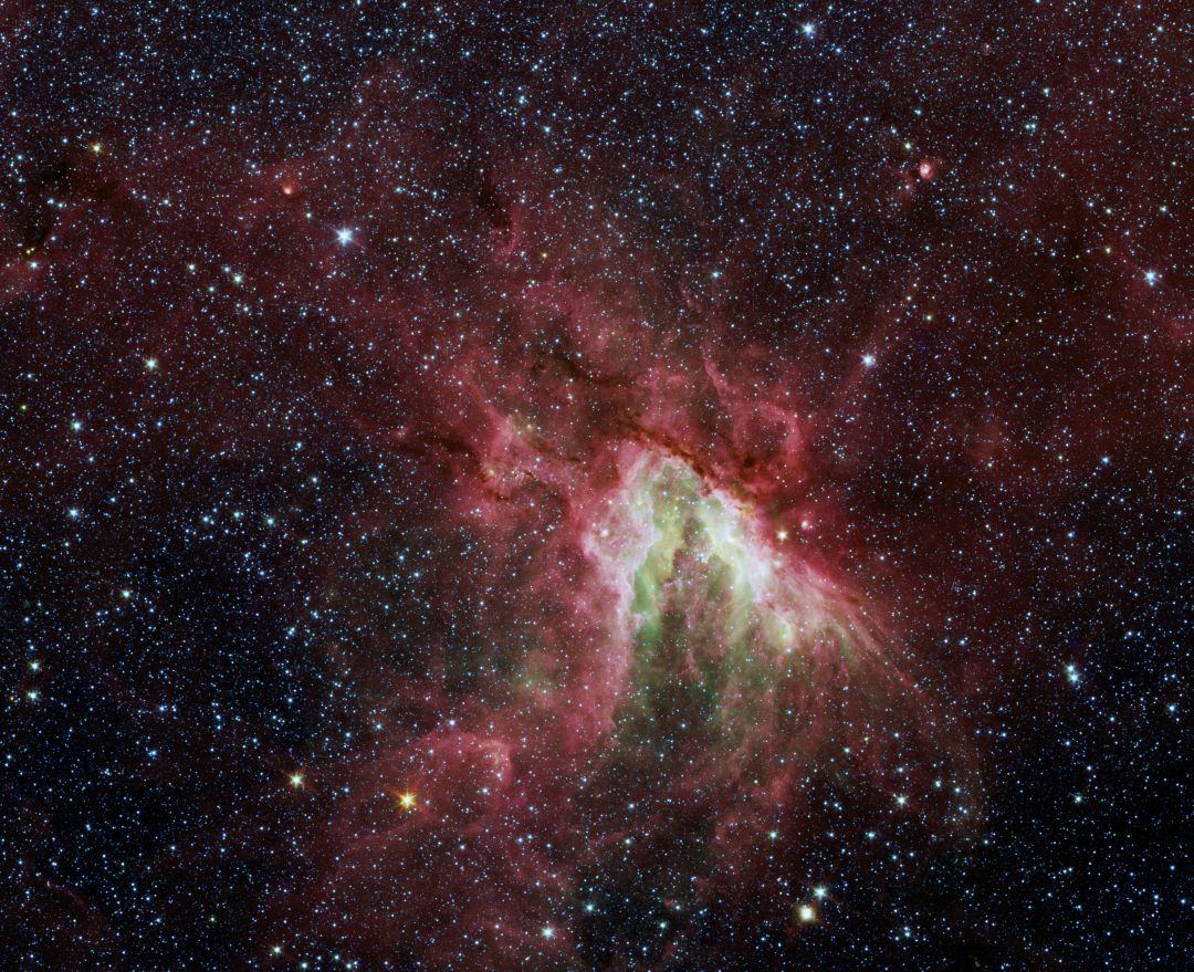 Imagen del centro de la galaxia obtenida con el telescopio espacial Spitzer Imagen del centro de la galaxia obtenida con el telescopio espacial Spitzer