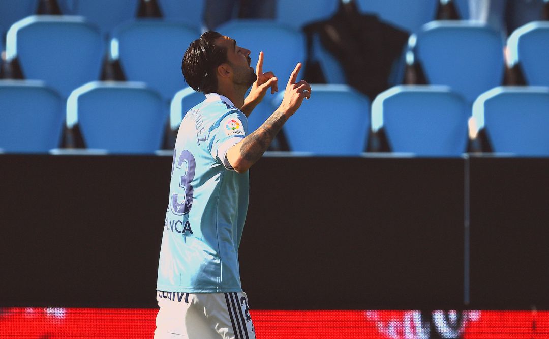 Brais celebra su gol al Betis Brais celebra su gol al Betis