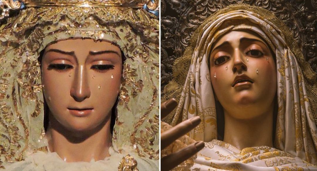 La actual Virgen de la Cabeza, a la izquierda, junto a la Virgen del Amor de Miñarro La actual Virgen de la Cabeza, a la izquierda, junto a la Virgen del Amor de Miñarro