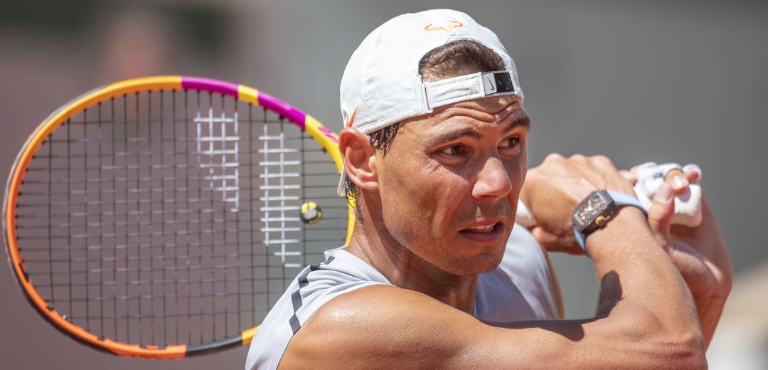 Rafa Nadal, durante un entrenamiento de cara a Roland Garros Rafa Nadal, durante un entrenamiento de cara a Roland Garros