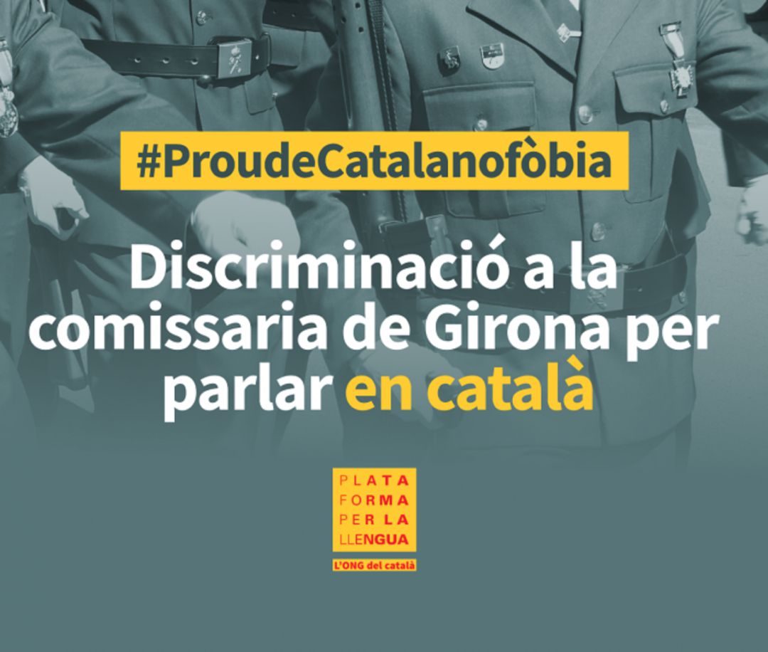 Imatge de la campanya #proucatalanofòbia impulsada per la Plataforma per la Llengua. Imatge de la campanya #proucatalanofòbia impulsada per la Plataforma per la Llengua.