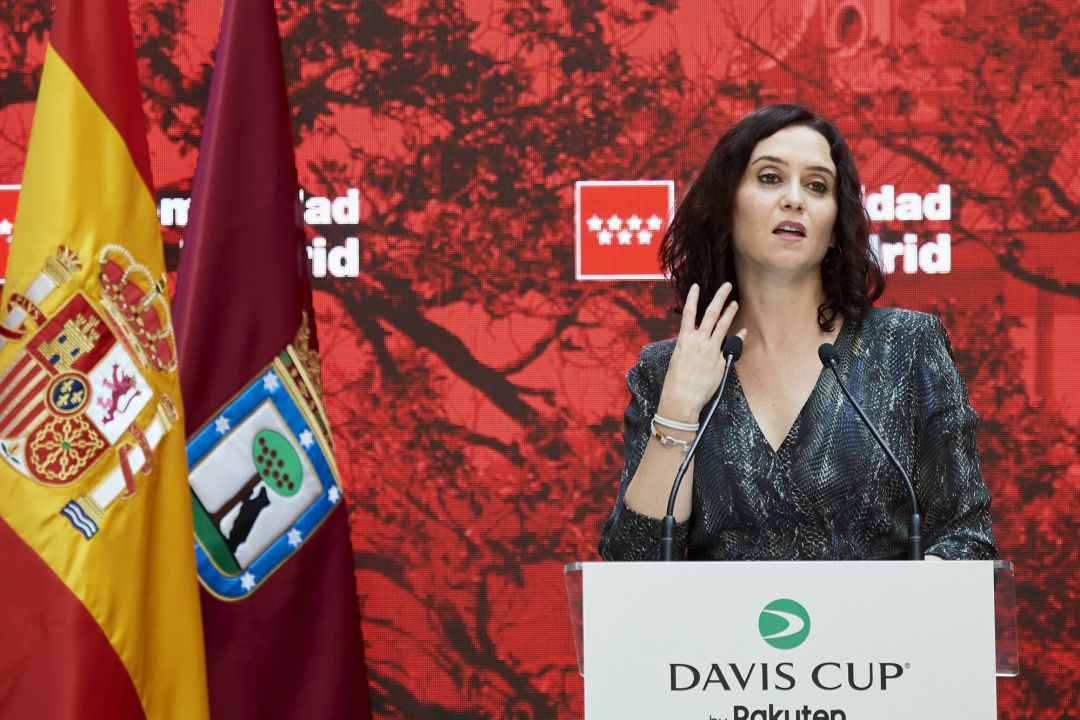 Isabel Diaz Ayuso en la presentación de la Copa Davis. Isabel Diaz Ayuso en la presentación de la Copa Davis.