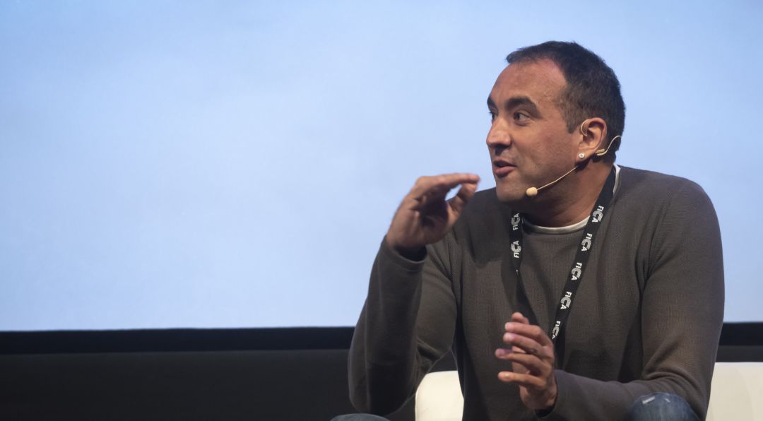 Montxu Miranda, former pole vaulter, speaks after the screening of the documentary "8'56 Yago Lamela" during the FICA International Athletics Film Festival on November 04, 2019 in San Sebastian, Spain Montxu Miranda, former pole vaulter, speaks after the screening of the documentary "8'56 Yago Lamela" during the FICA International Athletics Film Festival on November 04, 2019 in San Sebastian, Spain