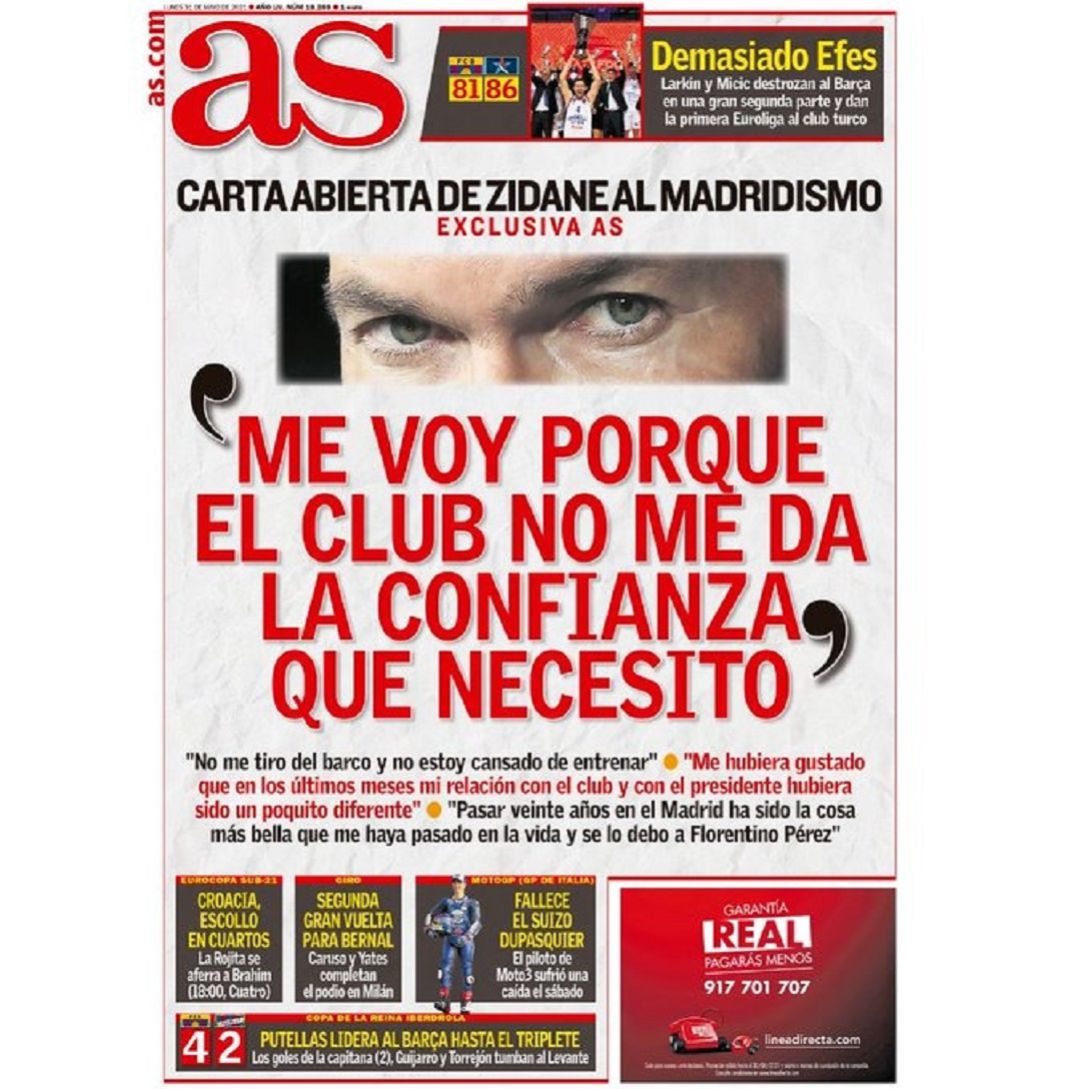 La portada del diario AS La portada del diario AS