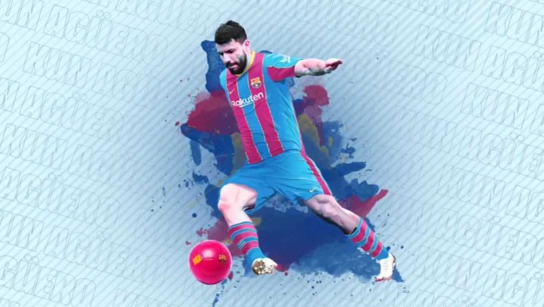 Imagen del Kun Agüero en la web del Barça Imagen del Kun Agüero en la web del Barça