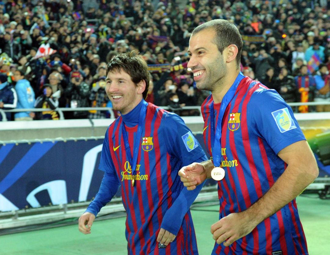 Messi y Mascherano, tras ganar el Mundial de Clubs en 2012 Messi y Mascherano, tras ganar el Mundial de Clubs en 2012