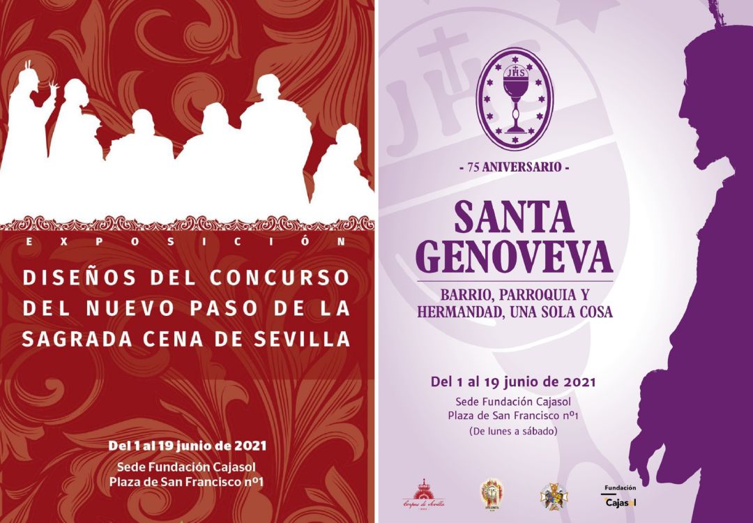 Carteles de las dos exposiciopnes cofrades que acogerá la Fundación Cajasol hasta el 19 de junio Carteles de las dos exposiciopnes cofrades que acogerá la Fundación Cajasol hasta el 19 de junio