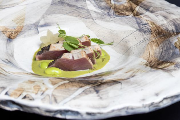Bonito con ajoblanco de edamame (Kabuki Abama, Tenerife) Bonito con ajoblanco de edamame (Kabuki Abama, Tenerife)