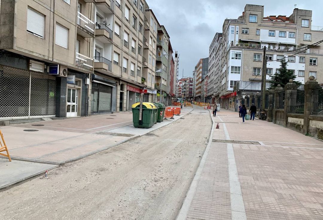 Las obras de la calle Loureiro Crespo finalizarán en julio Las obras de la calle Loureiro Crespo finalizarán en julio