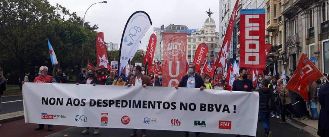 Concentración de los trabajadores del BBVA Concentración de los trabajadores del BBVA