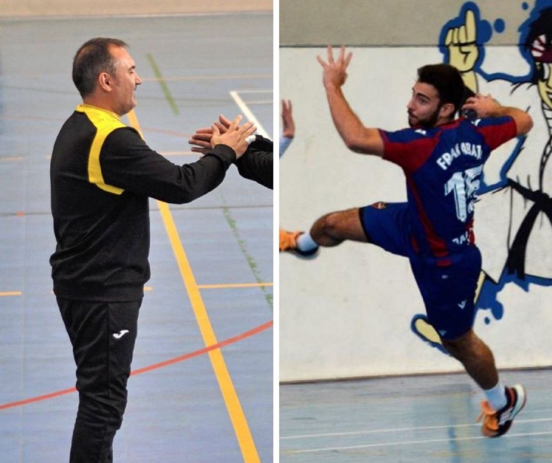 El portero Alberto Miranda, en las filas de Balonmano Soria, y Fran Abajo (d) con los colores de Levante. El portero Alberto Miranda, en las filas de Balonmano Soria, y Fran Abajo (d) con los colores de Levante.