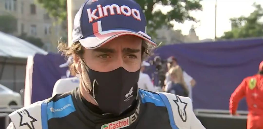 Fernando Alonso, durante sus declaraciones en DAZN Fernando Alonso, durante sus declaraciones en DAZN
