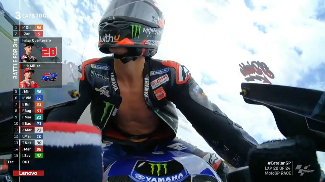 Fabio Quartararo, a pecho descubierto en el Gran Premio de Cataluña Fabio Quartararo, a pecho descubierto en el Gran Premio de Cataluña