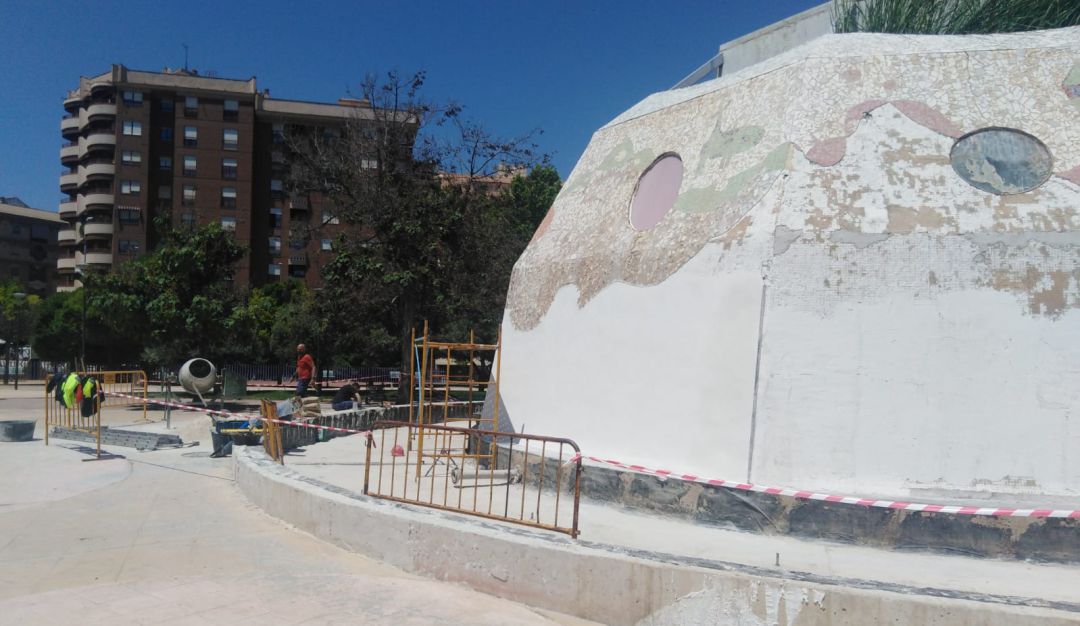 Trabajos de mejora en la cúpula del Bulevar. Trabajos de mejora en la cúpula del Bulevar.