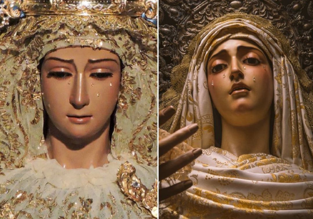 La actual Virgen de la Cabeza, a la izquierda, junto a la Virgen del Amor de Miñarro La actual Virgen de la Cabeza, a la izquierda, junto a la Virgen del Amor de Miñarro