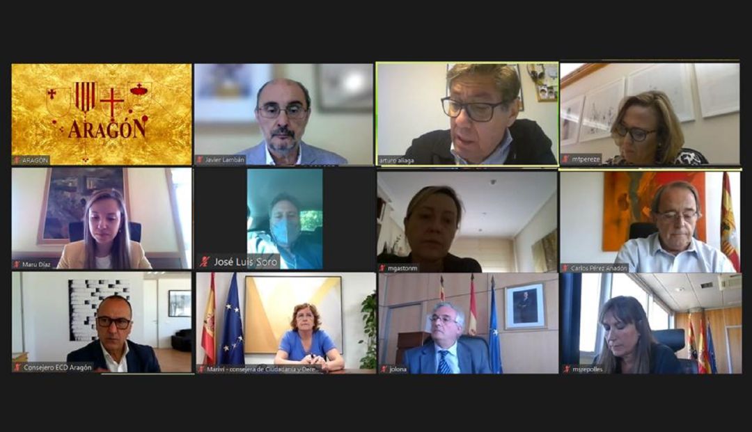 Reunión telemática del Gobierno de Aragón Reunión telemática del Gobierno de Aragón