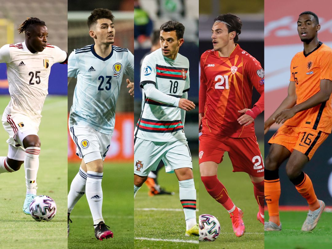 Doku (Bélgica), Gilmour (Escocia), Pote (Portugal), Elmas (Macedonia) y Gravenberch (Países Bajos) Doku (Bélgica), Gilmour (Escocia), Pote (Portugal), Elmas (Macedonia) y Gravenberch (Países Bajos)